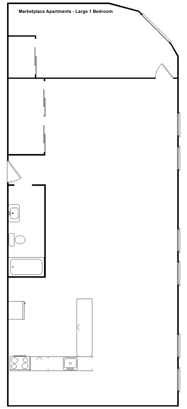 Marketplace Apartments Large 1 Bedrooom
