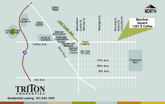 Bourbon Square Denver Street Map