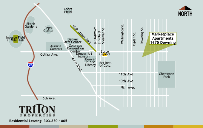 Marketplace Apartments Denver Street Map