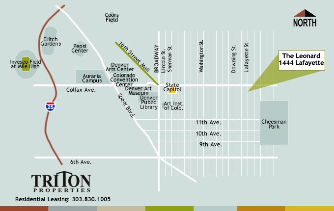 The Leonard Apartments Denver Street Map